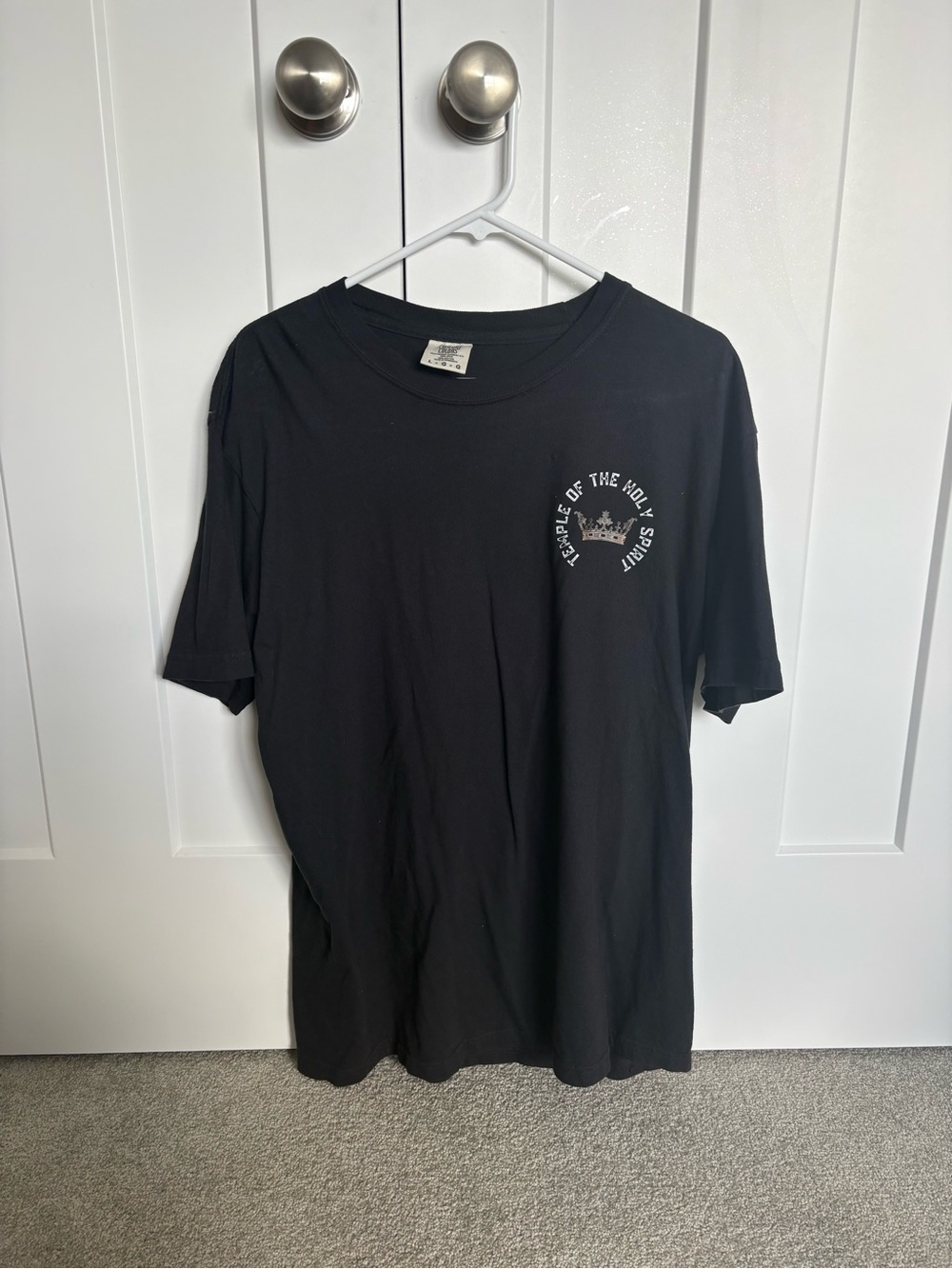 Comfort Colors Black Short-Sleeve Tee with Small Chest Graphic